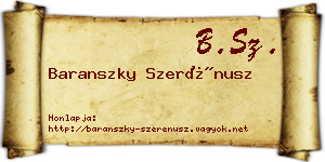 Baranszky Szerénusz névjegykártya